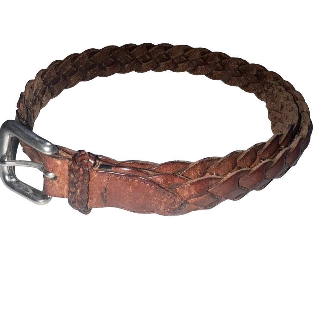 J. Crew Brown Braided Leather Belt